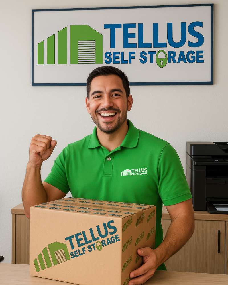 Happy Tellus Storage Employee